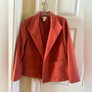 Chico’s Rust Orange Wool-Blend Blazer Jacket Size 1 Medium